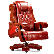 Top Grade Genuine Leather Wooden Executive Chair Luxurious Office Furniture (FOHA-05)